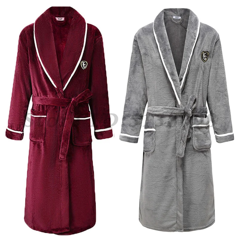 Bild von Winter Neue Korallen Fleece Nachtwäsche Paar der Schlafen Robe frauen Hause Kleidung Bademantel männer Übergroßen Flanell Verdickt yukata