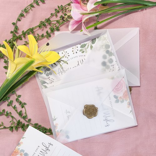 Imagen de Sobres Translúcidos Blancos 16x11 cm - Lote de 50 Unidades para Invitaciones, Postales y Regalos con Diseño Elegante