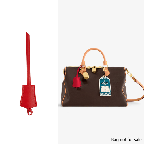 Immagine di Charm per Borsa Speedy 25/30 in Pelle di Alta Qualità con Etichetta Bagaglio e Portachiavi di Lusso – Accessorio Elegante per Decorare la Tua Borsa