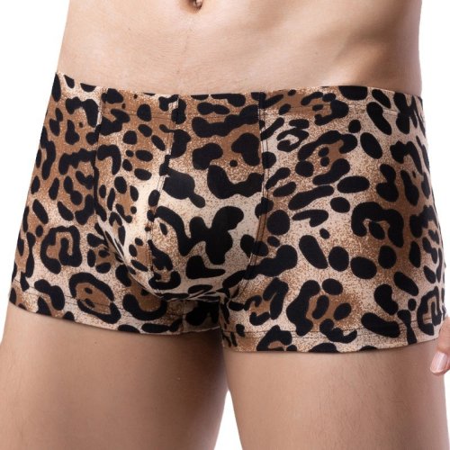 Afbeelding van Stijlvolle Luipaardprint Boxershorts van Ademende IJszijde – Naadloze Herenondergoed met Uitstulpzak en Comfortabele Passvorm