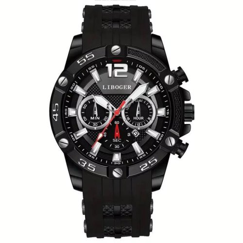 Immagine di Orologi sportivi da uomo con cinturino in silicone casual Orologi da polso al quarzo con calendario ...