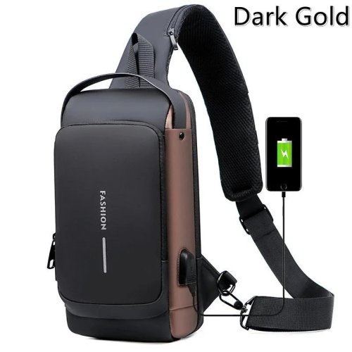 Image of Men's Anti-Theft Chest Pack with USB Charging Port – Secure, Lightweight & Stylish for Daily Commute, Gym, and School
