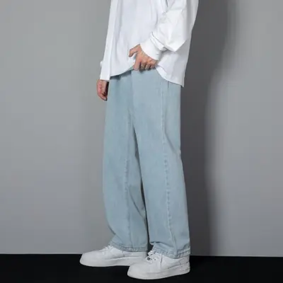 Image de Jeans Homme Large Coupe Droite - Style Coréen Décontracté