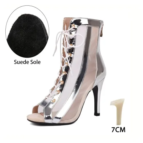 Silber 7cm Wildleder