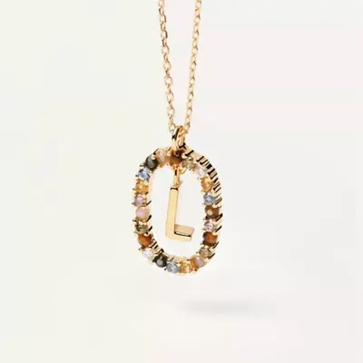Image de Collier Initiale Zircon - Lettres A à Z pour Femmes