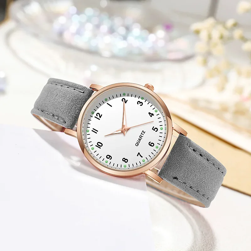 Imagen de Relojes de pulsera para Mujer, pulsera de cuero luminosa, Reloj Simple, Reloj de cuarzo elegante a la moda