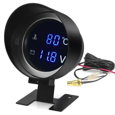 Image de Jauge Température & Voltmètre 2 en 1 LED - 12V/24V