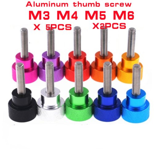 Imagen de Tornillos de Pulgar de Aluminio con Rosca Inoxidable - M3, M4, M5, M6