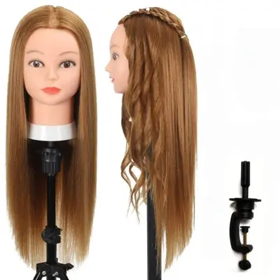 Image de Tête de Mannequin Cheveux Humains - Formation Coiffure & Cosmétologie