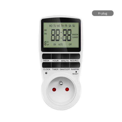 Immagine di Interruttore timer elettronico digitale Spina UE FR BR Temporizzatori da cucina 230 V 7 giorni 12/24...