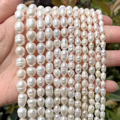 Image de Perles d'eau douce naturelles - Forme riz AA/AAA - Vente en gros