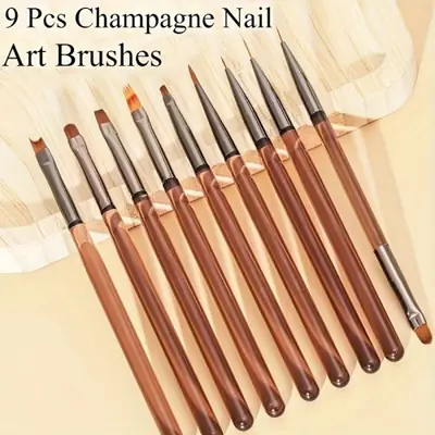 Image de Kit Pinceaux Manucure UV - 9 Pièces