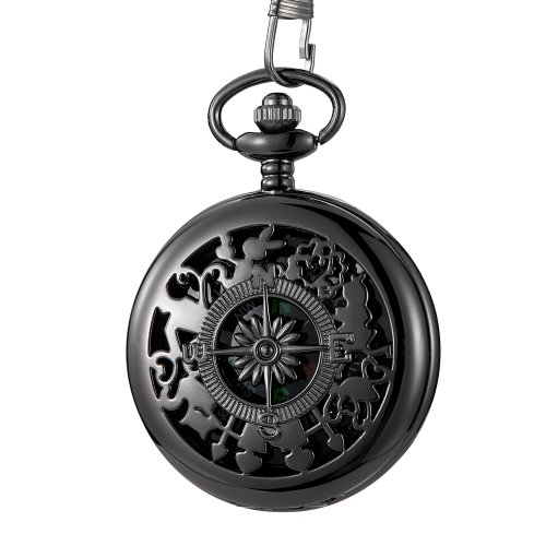 Afbeelding van Creatief Kompas Zakhorloge Uitgehold Klassiek Flip Kompas Outdoor Wandelen Ketting Hanger Mannen Vrouwen Zakhorloge Reloj