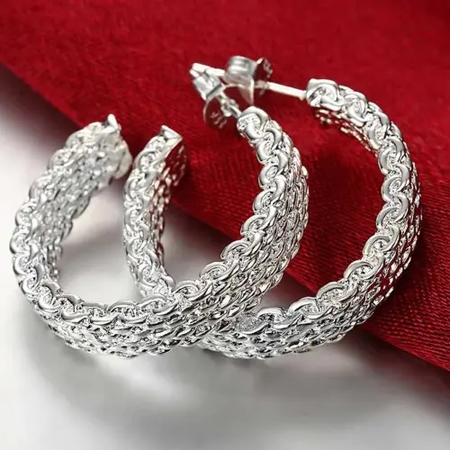 Image de Boucles d'oreilles en argent sterling 925 - Élégantes & minimalistes
