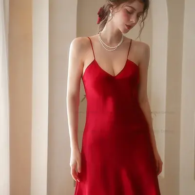 Image de Robe de Nuit Ultra Longue en Dentelle Sexy - Kimono Soie Glacée