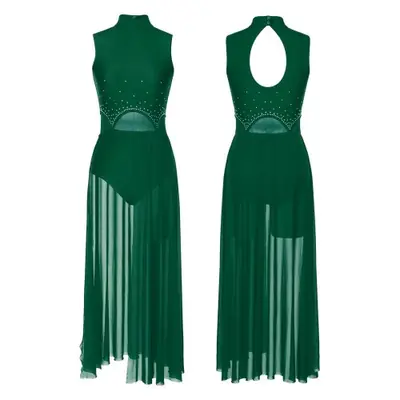 Image de Robe de Danse Élégante avec Strass - Fendue & Transparente