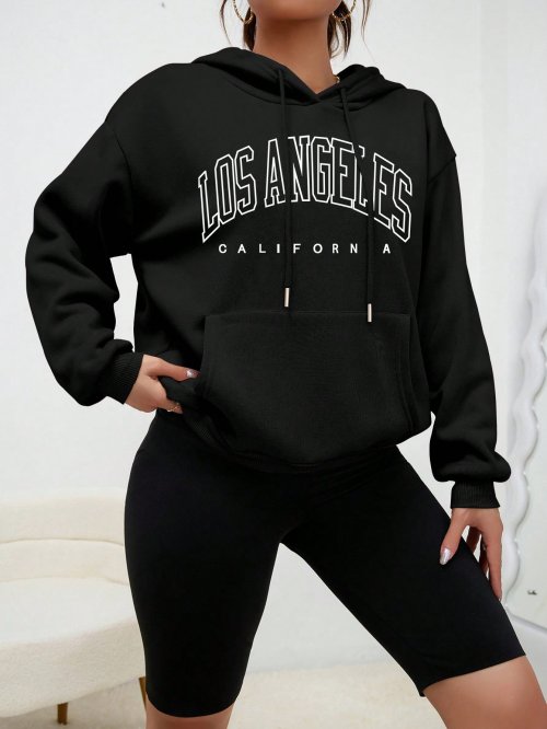 Image de Sweat à Capuche Femme Style Américain - Los Angeles Art