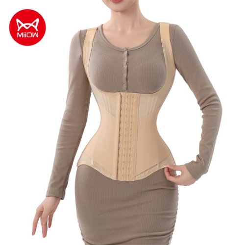 Immagine di Corsetto Shaper Donna con Supporto in Acciaio per Vita in Forma di U – Cintura Modellante Addominale e Posteriore con Canotta Intima per un Aspetto Sottile e Definito