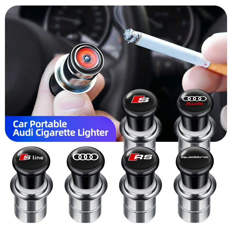 Bild von Auto Tragbare Zigarette Leichter Auto Abzeichen Zigarre Leichter Adapter für Audi SLINE RS quattro A3 A4 B8 B9 A6 C5 C6 C7 A7 Q5 A5 A8 Q7