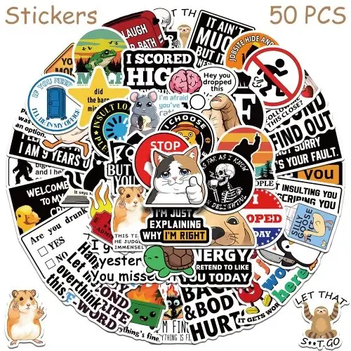 Image de Autocollants Snarky Mecloser - 50/100 Pièces
