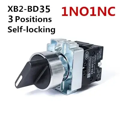 Image de Interrupteur Sélecteur 22mm - 2NO/1NO1NC - Auto-Verrouillage & Réinitialisation