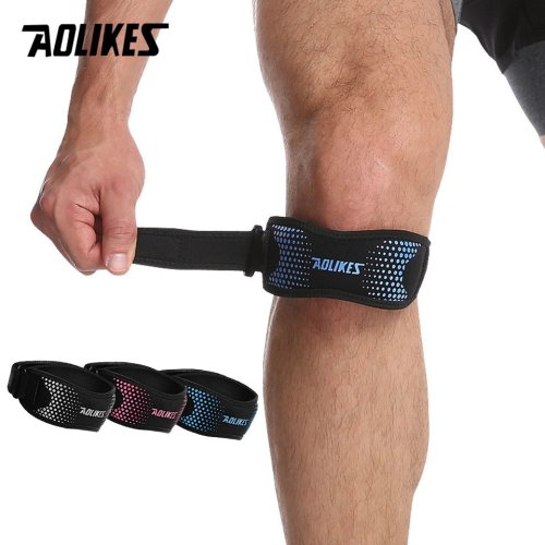 Afbeelding van AOLIKES 1 STKS Verstelbare Kniebeschermer Knie Pijnbestrijding Patella Stabilisator Brace Ondersteuning voor Wandelen Voetbal Basketbal Hardlopen Sport