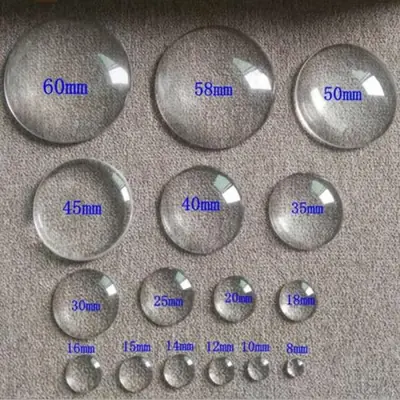 Image de Cabochons Ronds en Verre Transparent - 6 à 60mm