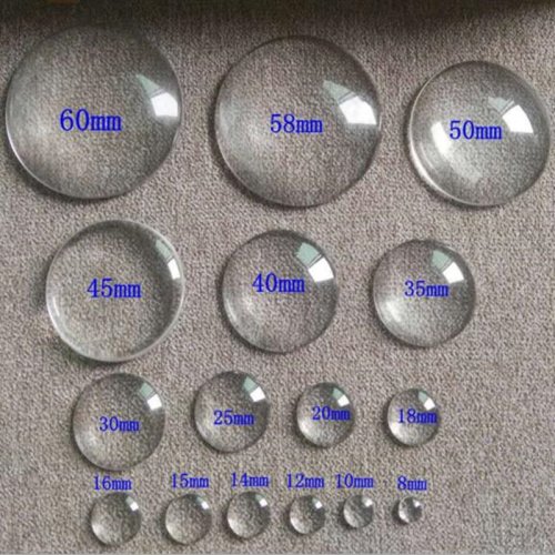 Afbeelding van Ronde Transparante Glas Cabochons met Platte Achterkant in Verschillende Maten – 6, 8, 10, 12, 16, 20, 25 en 60 mm voor DIY Sieraden maken