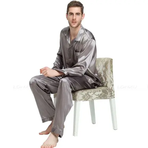 Image de Pyjama Homme Satin Soie - Confort & Élégance