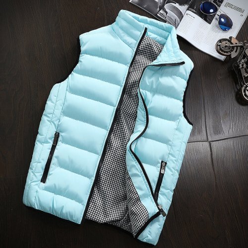 Imagen de Chaqueta para hombre, chaleco sin mangas, moda de invierno, abrigo ajustado informal, chalecos de ro...