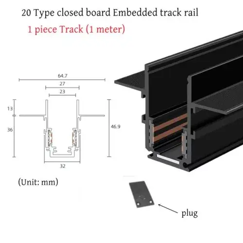 1 pièce Rail encastré