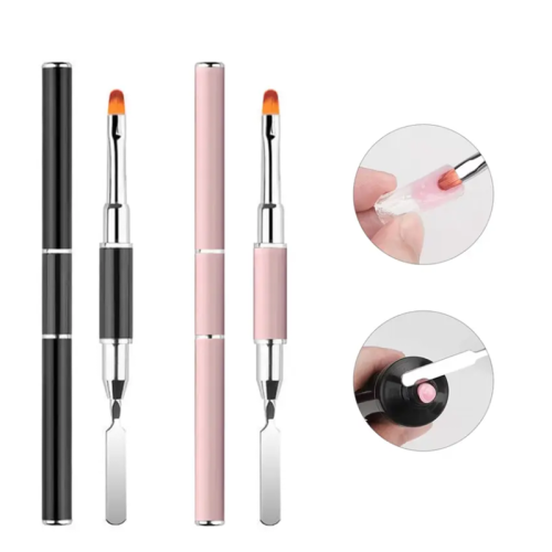 Bild von Natürlicher 2-in-1 Gel-Pinsel und Picker – Perfekte Nagelbürste mit Spachtelfunktion für Acrylnägel und Verlängerungsgel