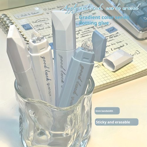 Bild von 4er Set Doppelseitige Dosierungsstifte mit Großvolumen – Nahtloser Kleber für Sammelalben, Bastelprojekte und Bürobedarf