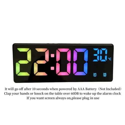 Image de Horloge LED Multifonction avec Commande Vocale