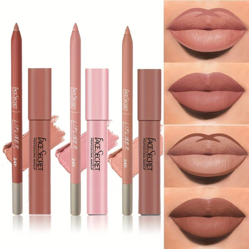 Bild von Natürliches Lippen-Make-up Set mit Wasserfestem Matt-Lipliner und Langanhaltendem Lippenstift – Weiche Matte Farbgebung für Damen