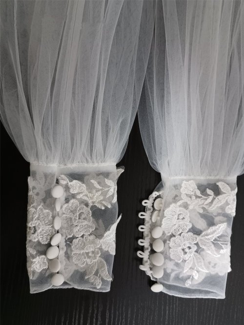 Imagen de Mangas de Encaje para Novia con Guantes Extraíbles
