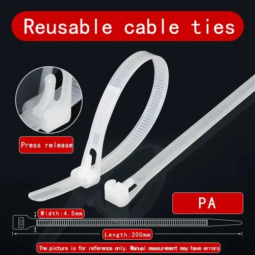 Image de Attaches de Câble Réutilisables - Lot de 50, 100 ou 200 Pièces