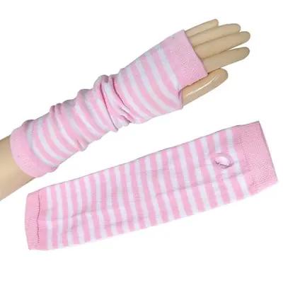Image de Gants Sans Doigts Tricotés Longs - Style Hip Hop & Gothique