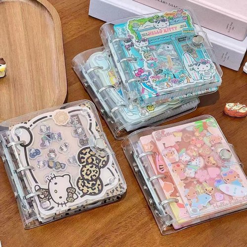 Image of Cute Kitty Swinging A8 Loose Leaf Clip 3-Inch Celebrity Card Album with 20 Inner Pages – DIY Acrylic Storage Card Album for Collectors and Fans – Perfect Holiday Gift
