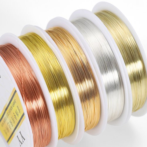 Immagine di Rotolo di Filo in Rame Color Oro da 0,2 a 1,0 mm – Cavo per Perline e Creazione di Gioielli Fai Da Te, Ideale per Artigiani e Appassionati
