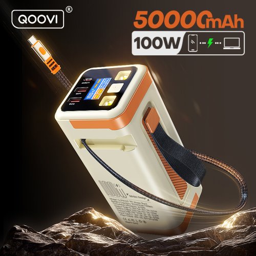 Image of Qoovi 50000mAh Power Bank with PD 100W Fast Charging – Portable Power Station for iPhone, Laptop, Samsung, Xiaomi & More