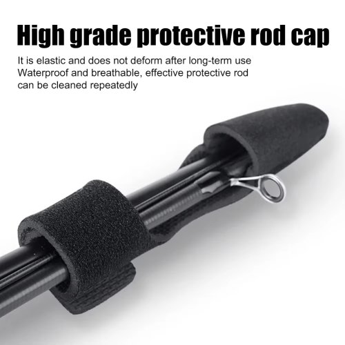 Imagen de Juego de Correas Elásticas para Caña de Pescar con Tapa Protectora y Diseño de Rueda de Gotas de Agua - Accesorios Duraderos para Pesca