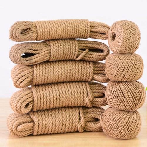 Afbeelding van Natuurlijk Vintage Jute Touw in Verschillende Diktes – 1mm tot 10mm voor DIY, Ambachten, Naaien, Woondecoratie en Cadeauverpakking