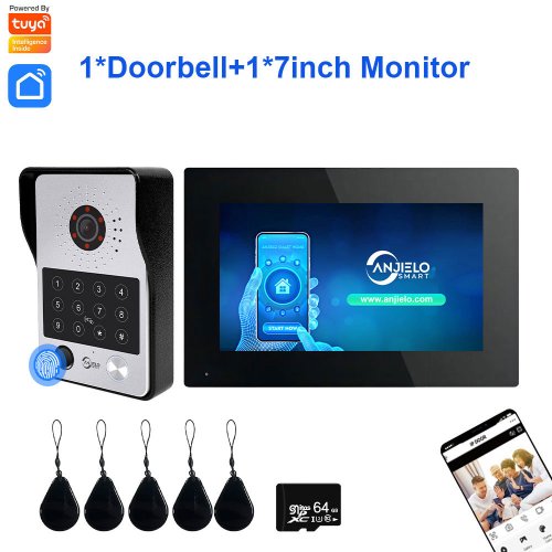 Image de Interphone Vidéo 1080p avec Déverrouillage par Empreinte Digitale