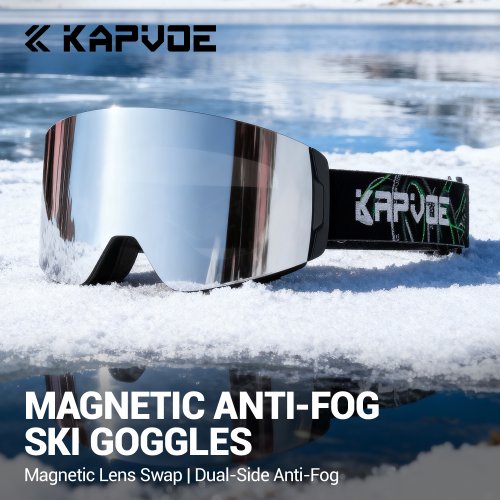Immagine di Occhiali da Sci Antiappannamento Fotocromatici con Lenti Magnetiche per Sport Invernali, Snowboard e Motoslitta