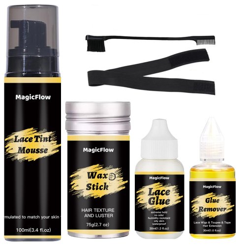 Imagen de Kit de instalación para el cabello, tinte para el cabello, Mousse, cera para el cabello, pegamento para encaje, removedor de pegamento, banda para el cabello, cepillo para el cabello