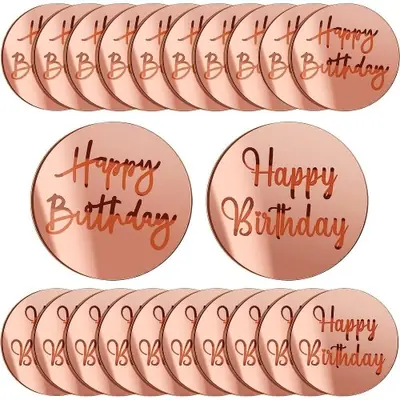 Image de Toppers Acrylique Miroir pour Gâteau - 20 Pièces