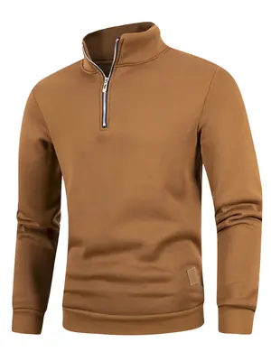 Image de Pull Homme Col Roulé à Fermeture Éclair - Style Décontracté Automne