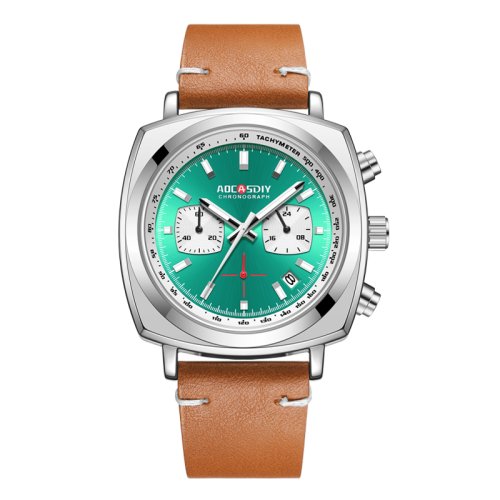Image de Montre Homme Cuir Carrée - Style Élégant & Fonctions Avancées