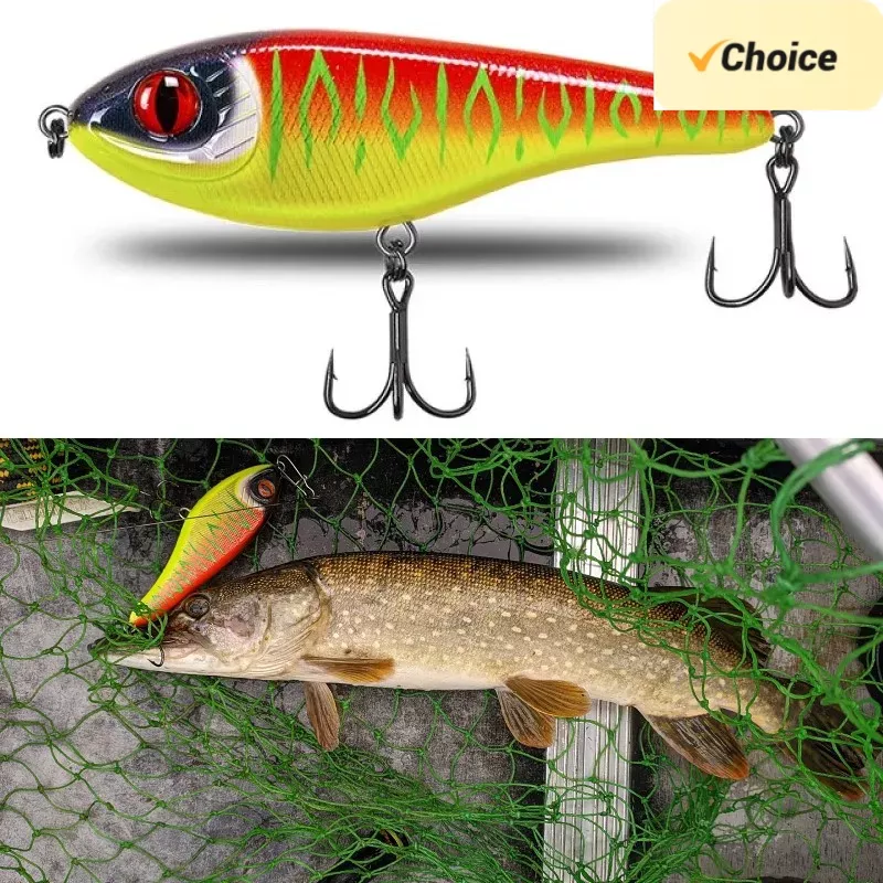 Immagine di Esche da Pesca Tsuyoki Musky Jerkbaits Affondamento Lento 90mm e 105mm con Suono Forte – Crankbait Westin per Luccio e Walleye